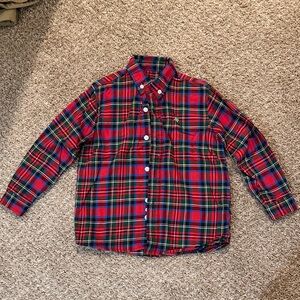 Classic Plaid Kids Button-Down Shirt - Red, Blue, and Green